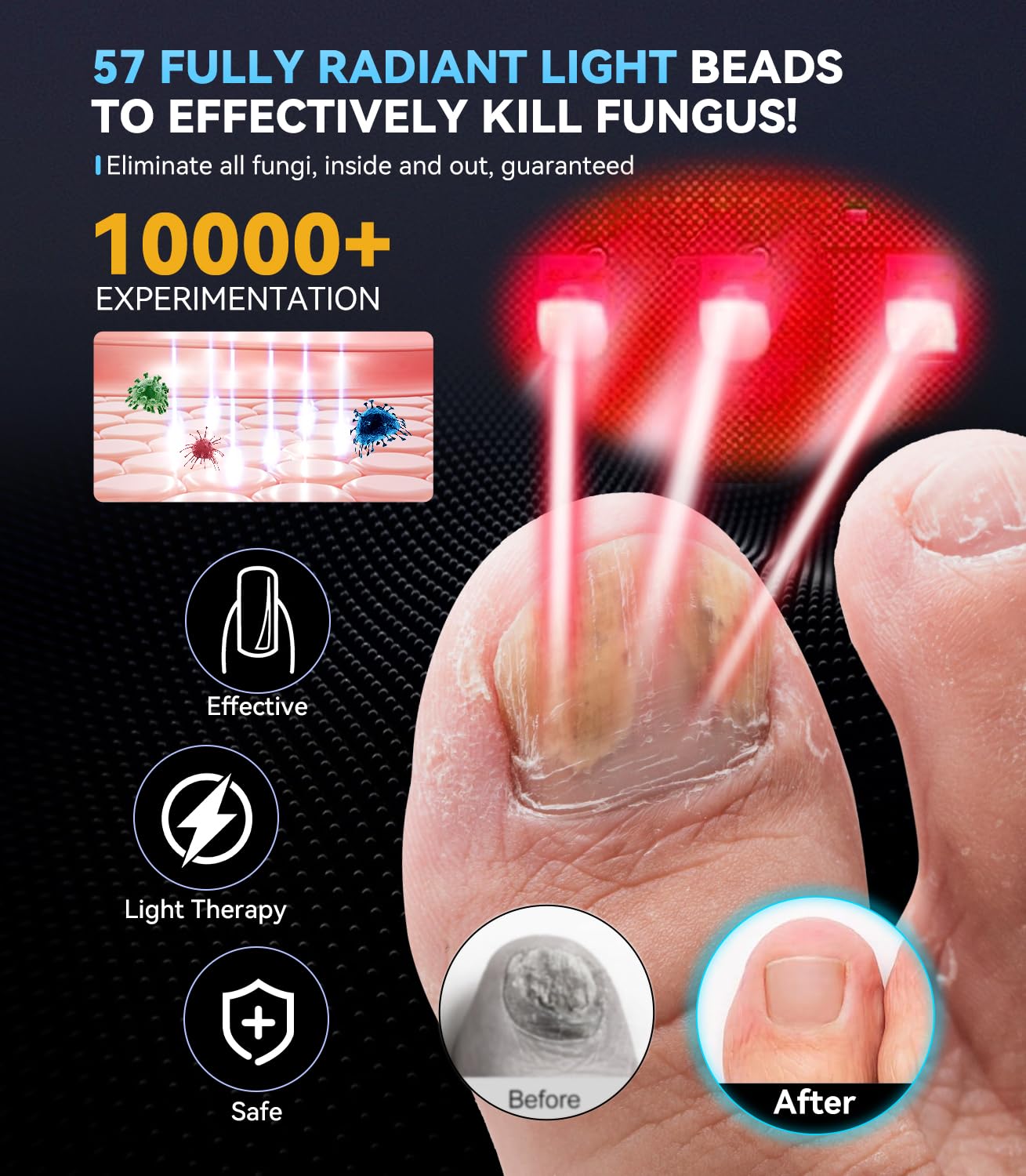 2025 Upgrade Nagelpil Lasergerä【Intelligente Zeitsteuerung 3/5/7/10min】mit Zeitanzeige Zusammenklappbar - Für unterwegs/im Freien, zum Mitnehmen Laser(blau)