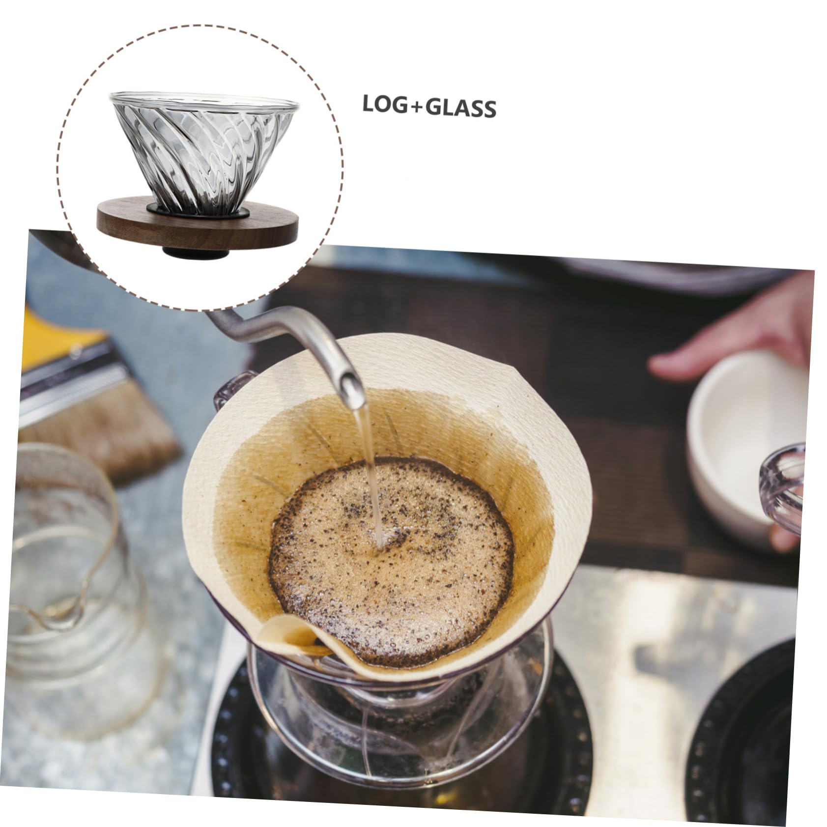 Hemobllo Noir Entonnoir en Fumé Café Verre à Cafetière Domestique