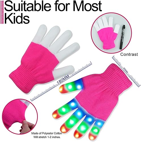 Miniatura 3 de Guantes con luces LED en los dedos para niños, divertidos, para regalo.