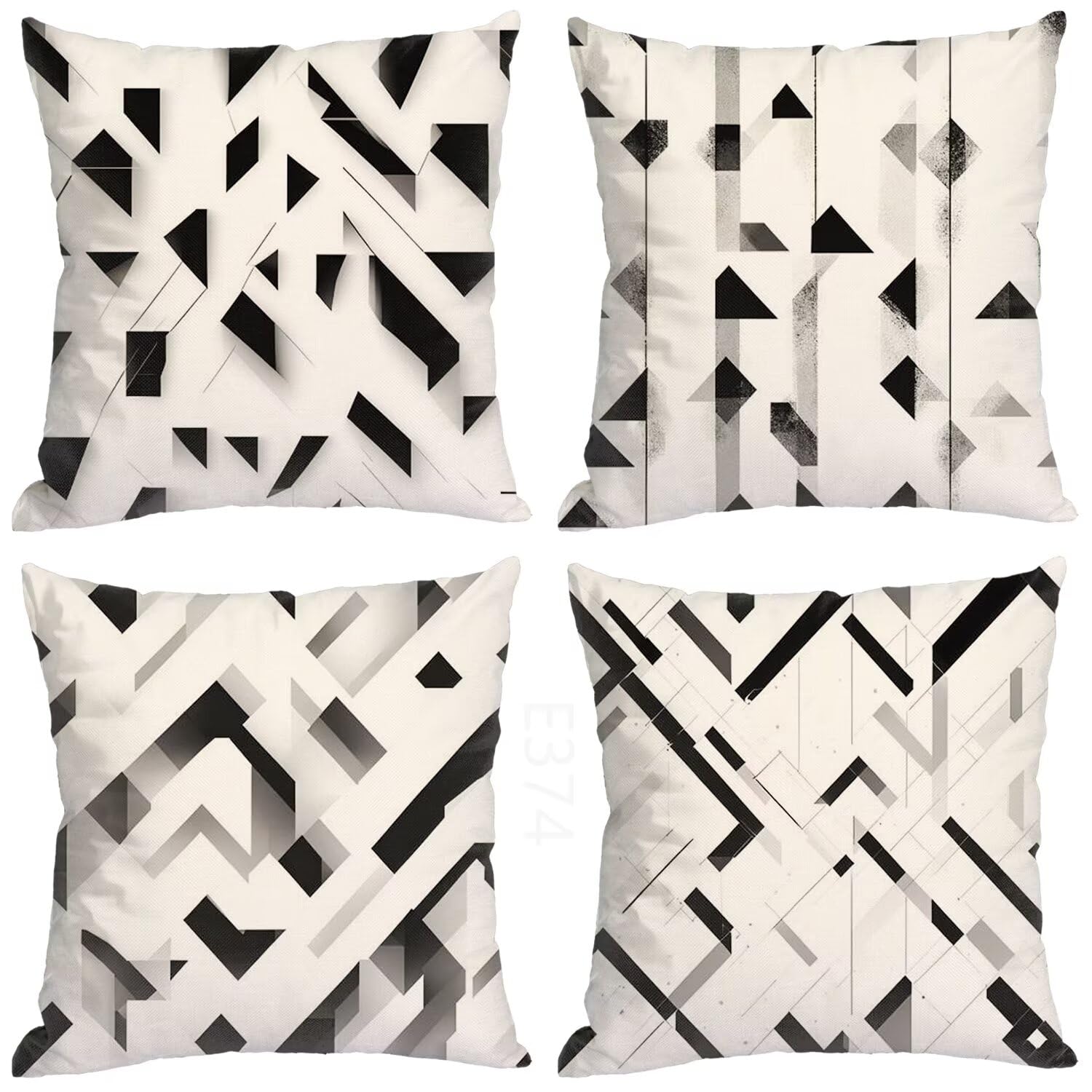 Beige Federe Cuscini Divano 50x50cm,4 Pack Semplice Estate Esterno Cuscini per Divano,Doppio Lato Quadrato Morbido Cuscini Divano,per Divano Soggiorno Sedia Autunno Dekoration Cuscino,Regali LY-374