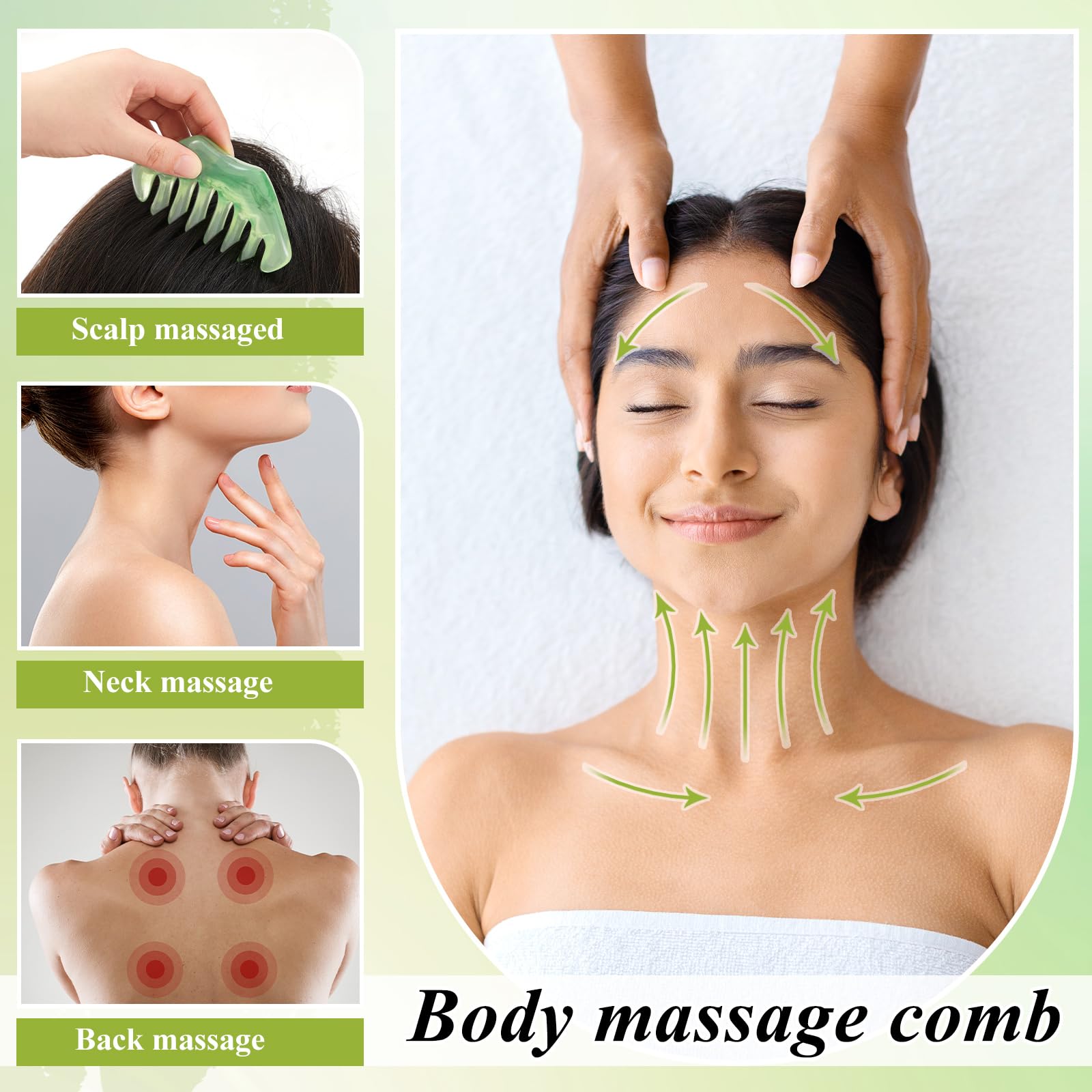 Jade Cooling Eye Mask and Scalp Massage Comb Set