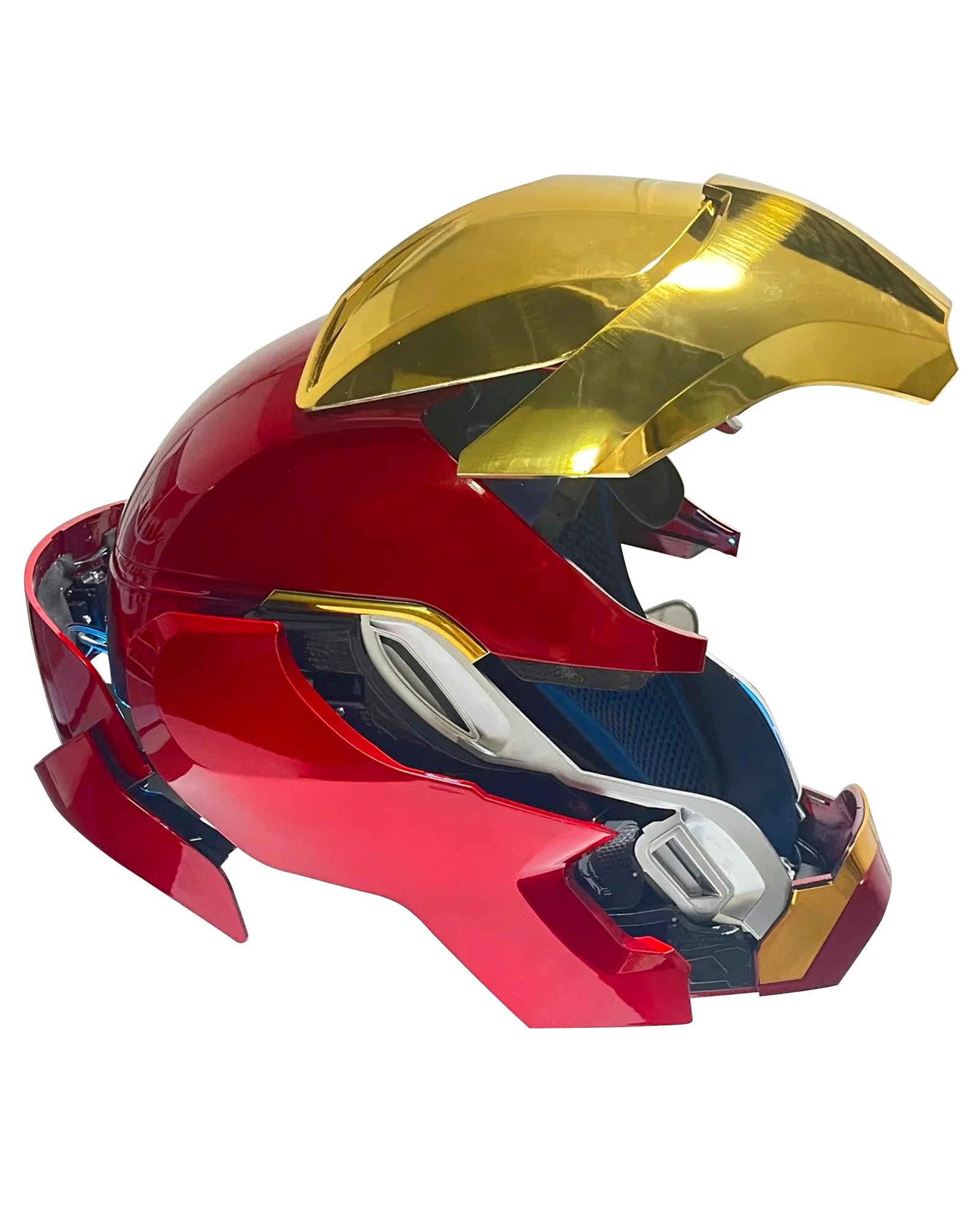 TPTITGCIron MK50 Helmet Voice Control Wearable Cosplay Electronic Open/Close LED Eyes 1:1 Mask Model Gold