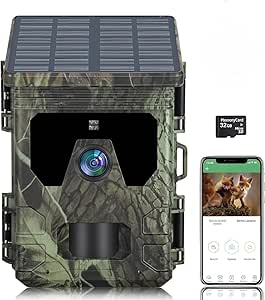 FunKind 4G Solar Camera Trap, 30MP 2K APP Camera Traps with SIM Phone Sending Photos, Live Video, Hunting Camera with Motion Sensor, Night Vision, IP66 asin的图片