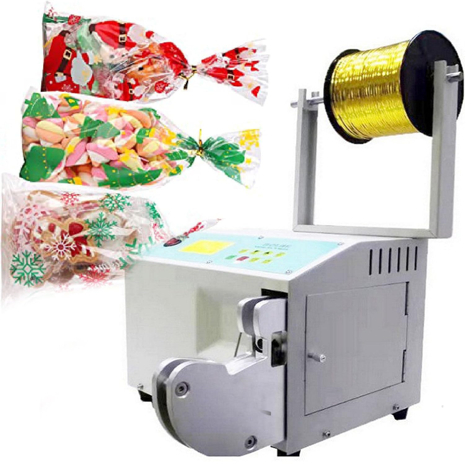 SBCGFY Electric Twist Tie Machine, Semi Automatic Bag Closure Bundling Diameter 0.12-1.26In, Twist Ties Wire Bag Sealers, Food Twist Tying Machine