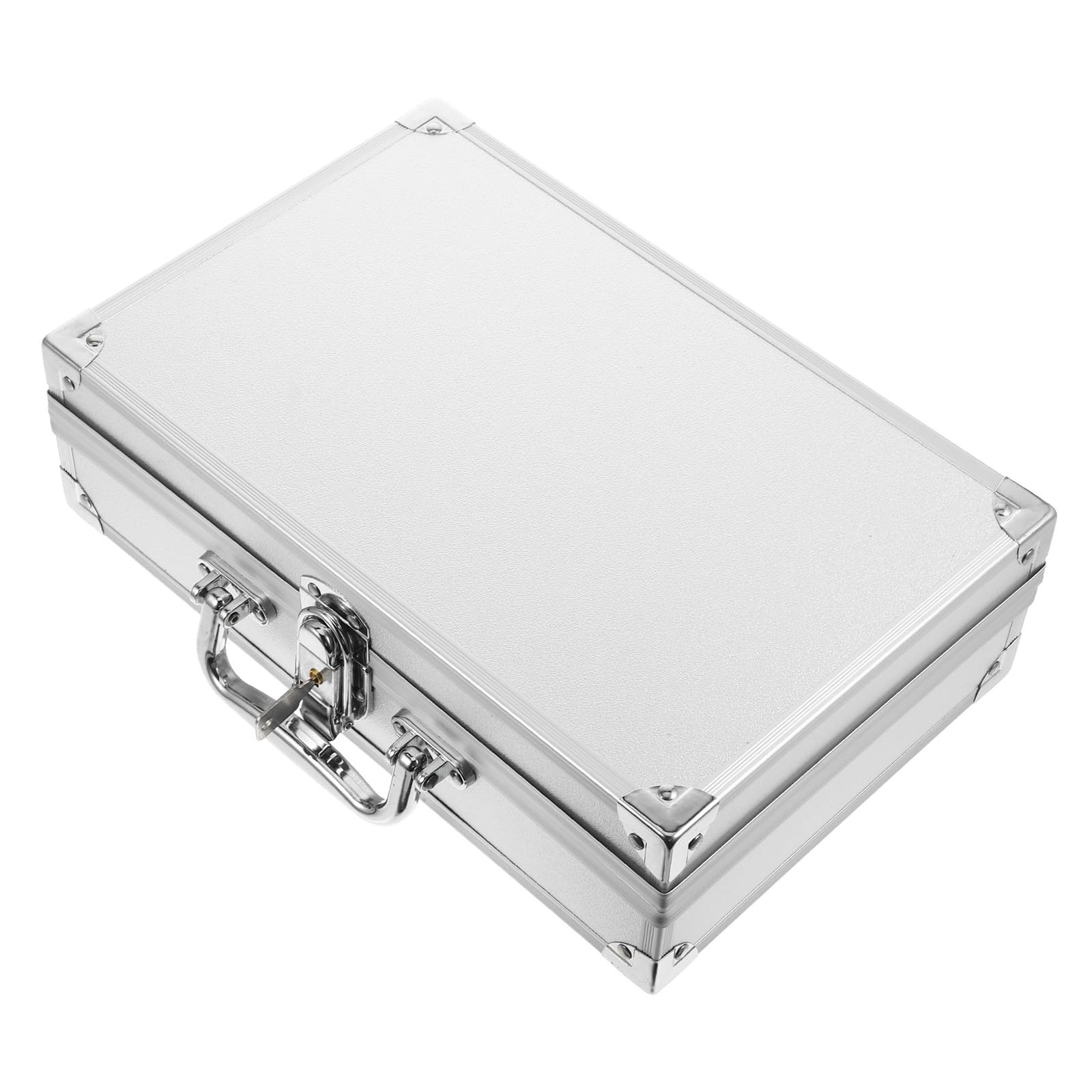 IMIKEYA Valigetta Portatile in Lega di Alluminio, Custodia Organizer Chiudibile a Chiave con Manico Ergonomico, Contenitore per Attrezzi e Microfono ad Angolo Retto, per Viaggio e Uso