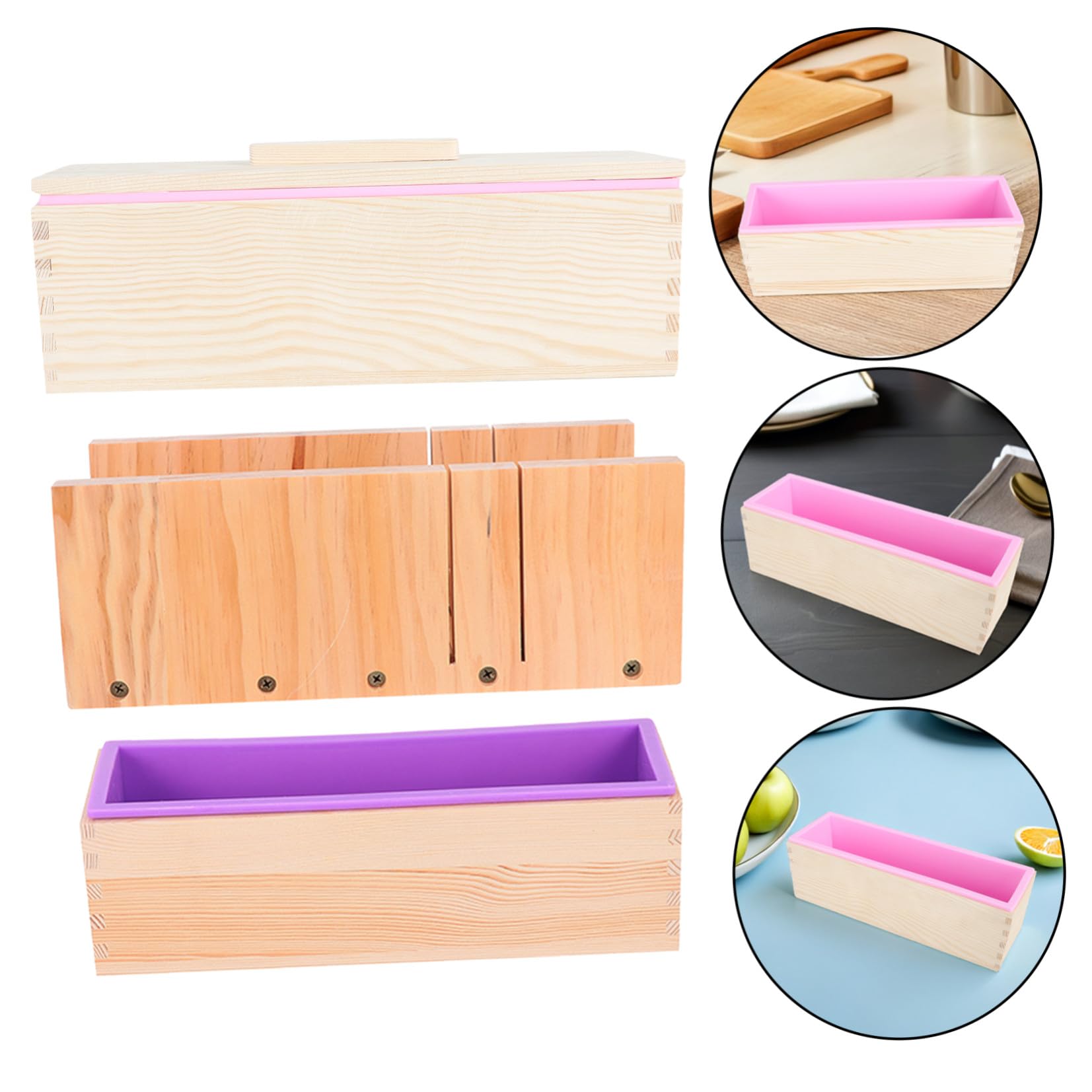 Molde para Hornear Pan, Molde para Pan Antiadherente con Tapa, Rectangular, de Madera y Silicona, para Conservar la Frescura y Desmoldar Fácil, Cocina y Fabricación de Jabón