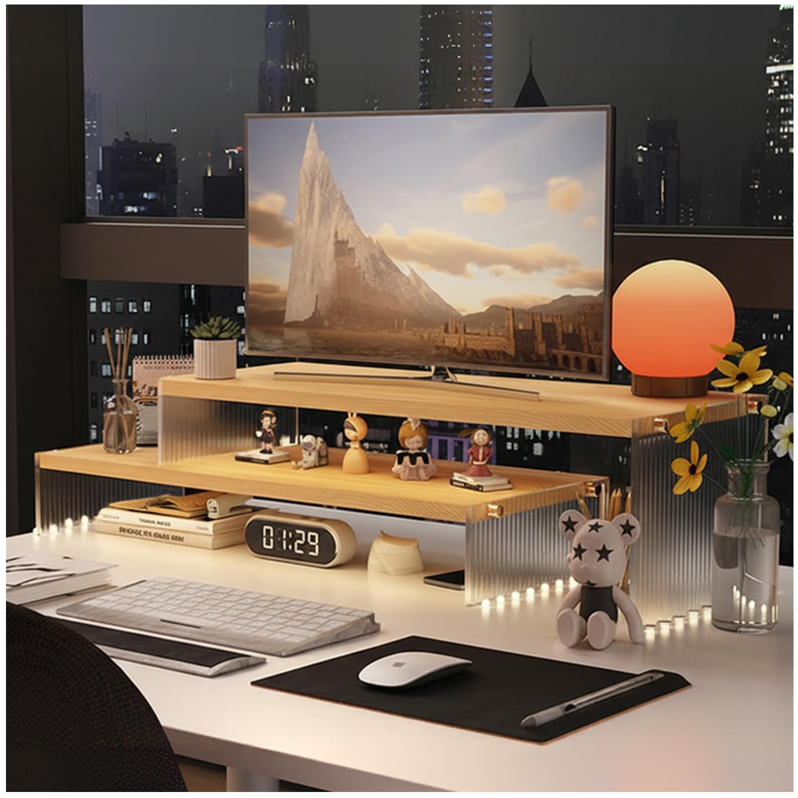 Amazon.com: YGYQZ Adjustable Monitor Stand Riser with Acrylic Legs
