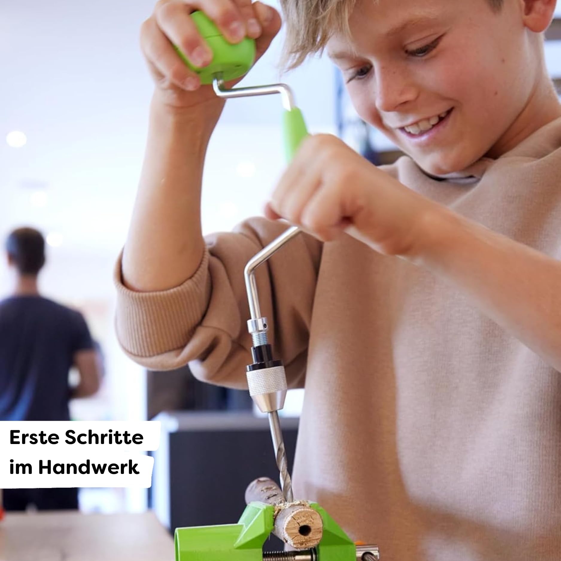 HABA Terra Kids 1306912001 wyciągarka wiertnicza – dla dzieci w wieku od 6 lat – narzędzie dla dzieci – wiertło do drewna – ergonomia dla małych dłoni – dla dzieci od 6 lat – wspomaga motorykę