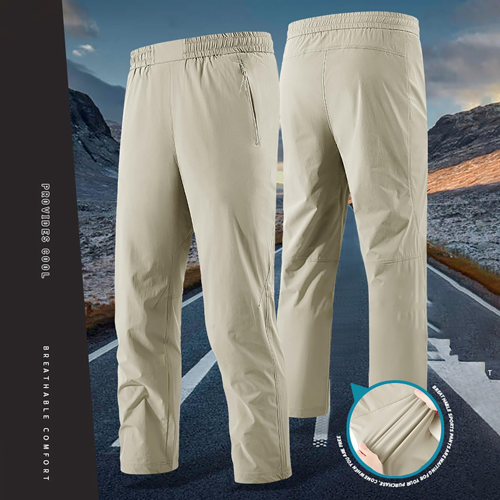 YRxUIAI Pantalon cargo pour homme, coupe ajustée, pantalon de travail, tactique, de randonnée, décontracté, respirant, multi-poches