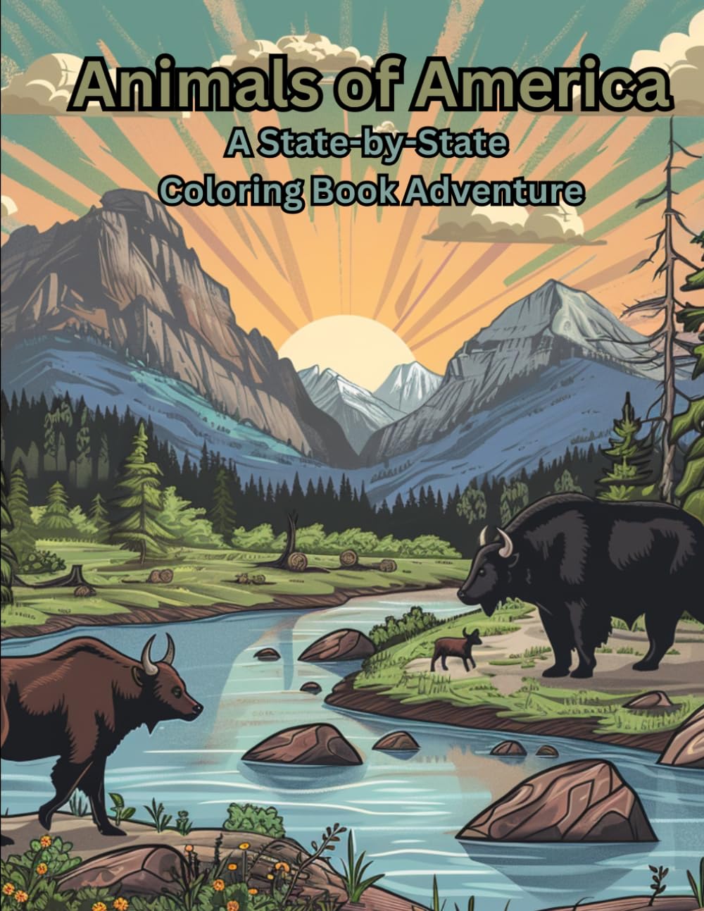 Animals of America: A State-by-State Coloring Book Adventure