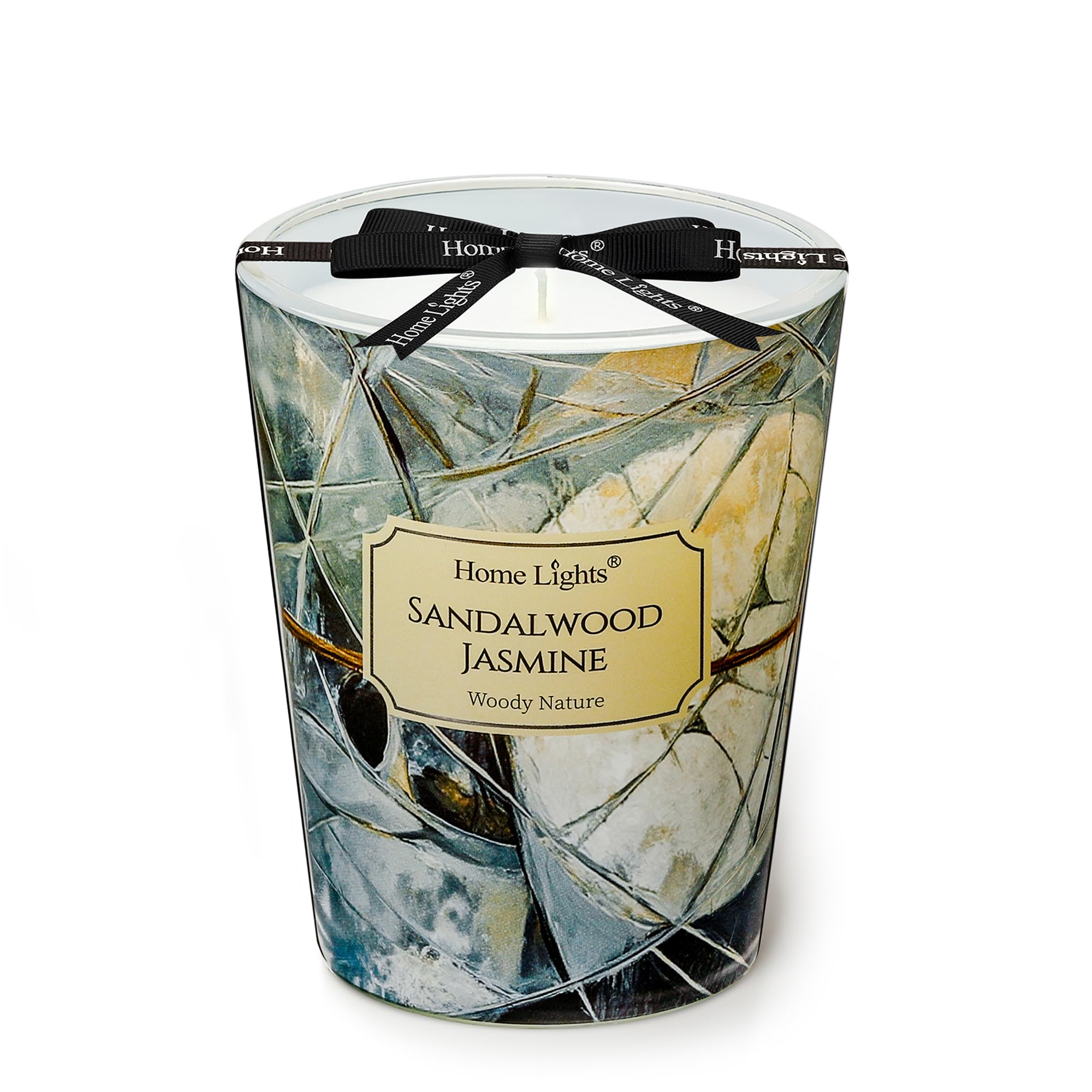 Home Lights Soy Wax Candles for Home Scented, 1-Wick Candles in Sandalwood Jasmine Scented, Industrial Chic Aromatherapy Candles Gift for Parties, Relaxing, 6.7oz