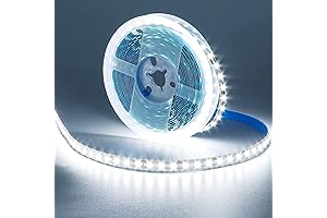Cool White LED Strip Lights 16.4ft 6000K 600LEDs Non-Waterproof for Bedroom Decor