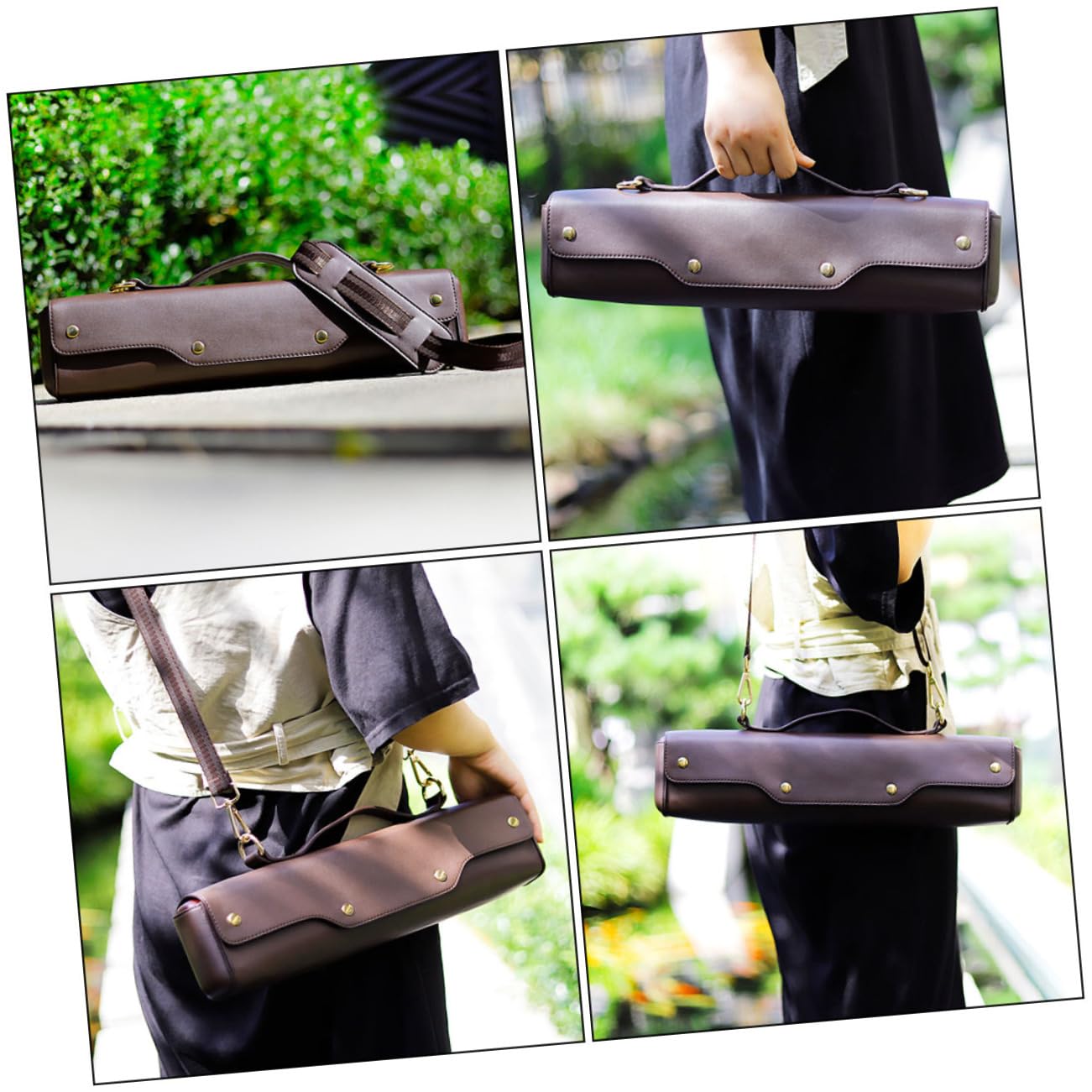 Yardwe Flute Carrying Case with Shoulder Strap Durable Storage Bag for Outdoor Use Flute Storage Convenient Handle for