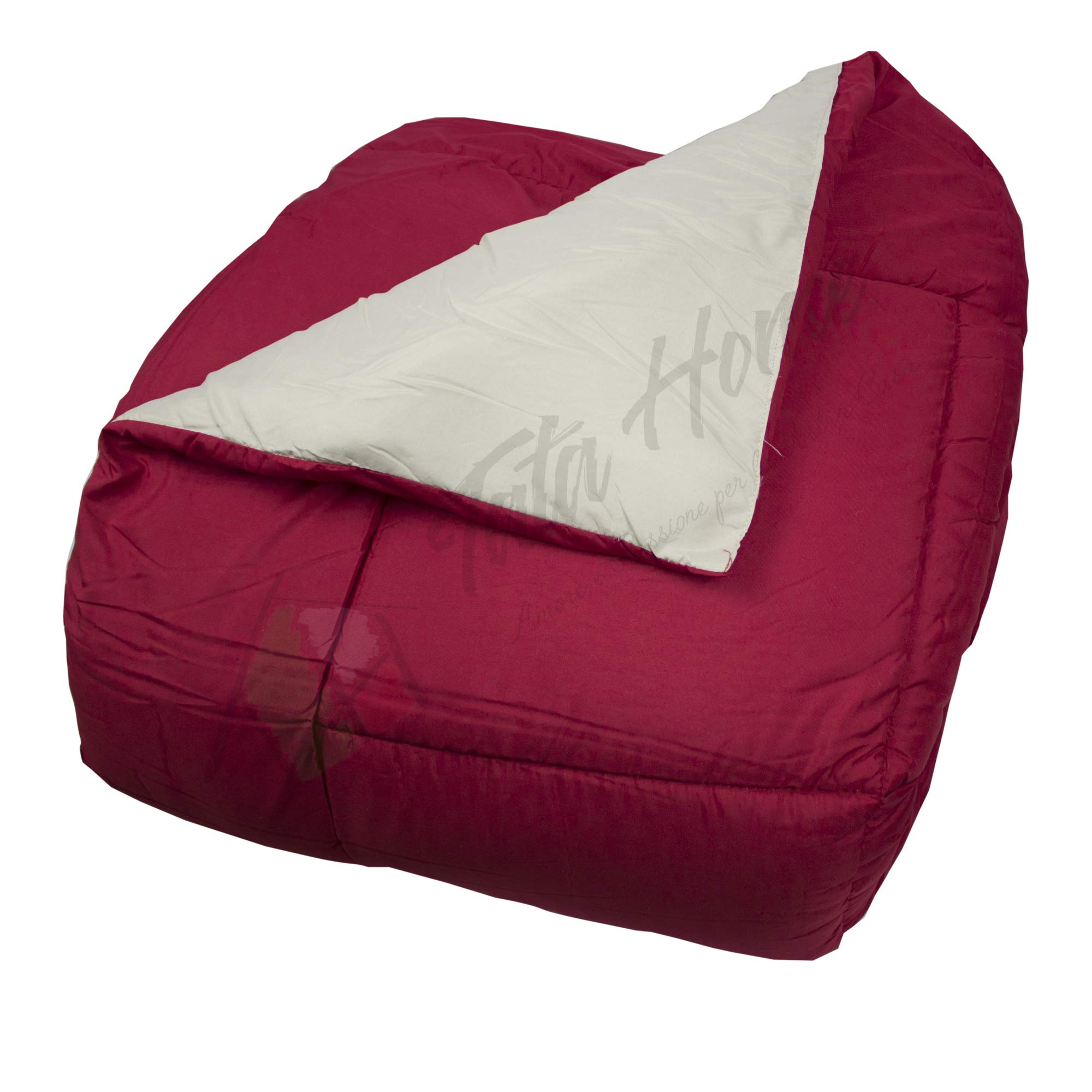 Tata Home Piumino Winter Double Face Invernale 300 gr/mq in Morbida Microfibra Misura 1 Piazza Singolo cm 155x200 Colore Panna Bordeaux