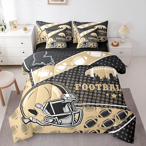 Erosebridal American City Comforter Set with Sheets Queen Size Geometric 7-Piece