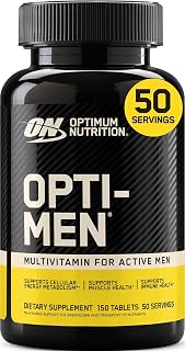 Suplemento multivitamínico diario Opti-Men, vitamina C, zinc y vitamina D, E, B12 para hombres de apoyo inmunológico, 150 unidades (el empaque puede variar)