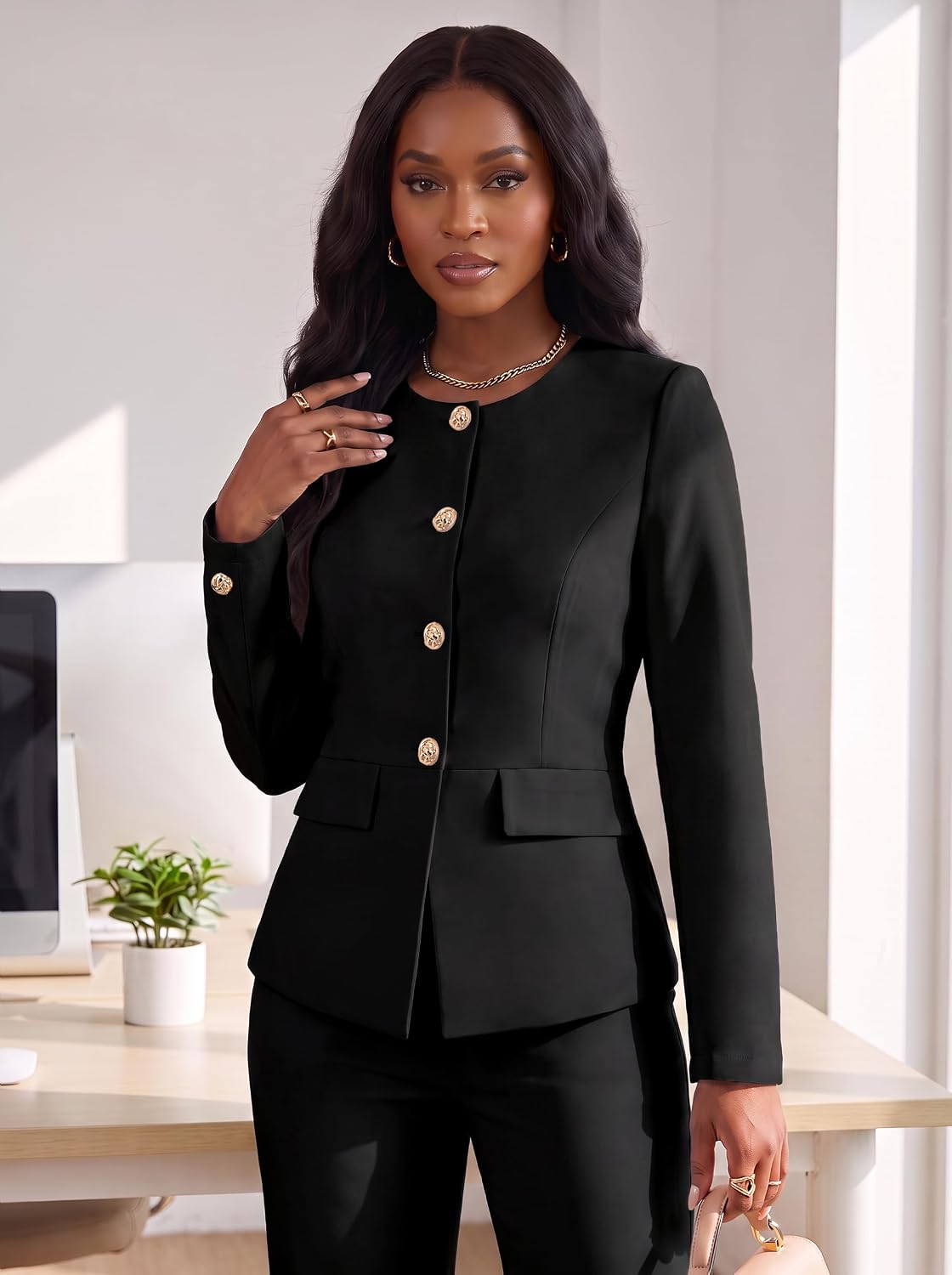 Agenlulu Women's 2 Piece Business Casual Outfits Dressy Pants Suits