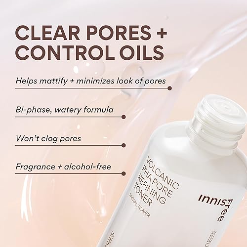 Miniatura 2 de innisfree Tónico volcánico PHA, cuidado de la piel coreano con AHA y BHA, refina la textura, controla el aceite, tratamiento facial exfoliante