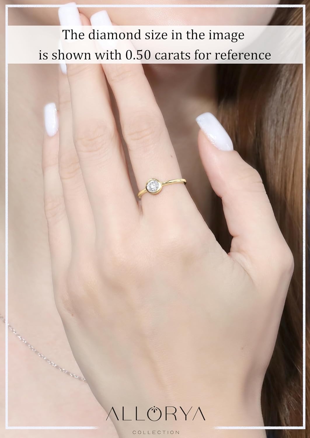 IGI Certified 1.50 Carat (cttw) Round Lab Grown White Diamond Solitaire Bezel Set Engagement Ring for Women in 14K Solid Gold