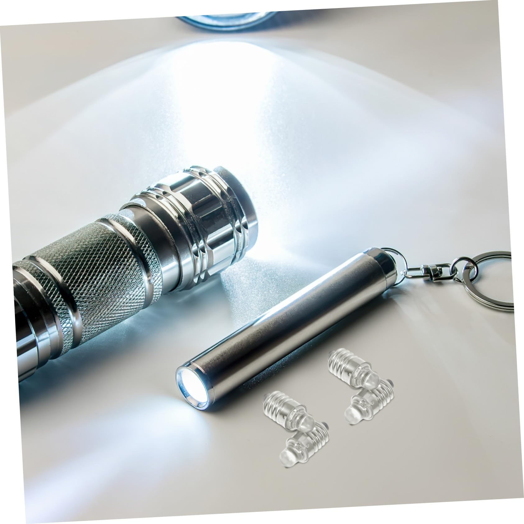 TEHAUX Lampadine LED Mini E10 per Torcia, 2 Pezzi, Argento