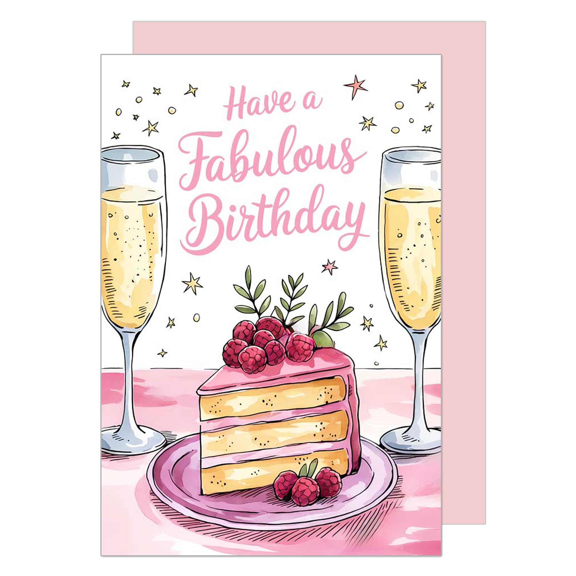Edition Seidel Premium Birthday Card with Envelope. Greeting Card Birthday Happy Birthday Man Woman Cake Sparkling G3752 SW025