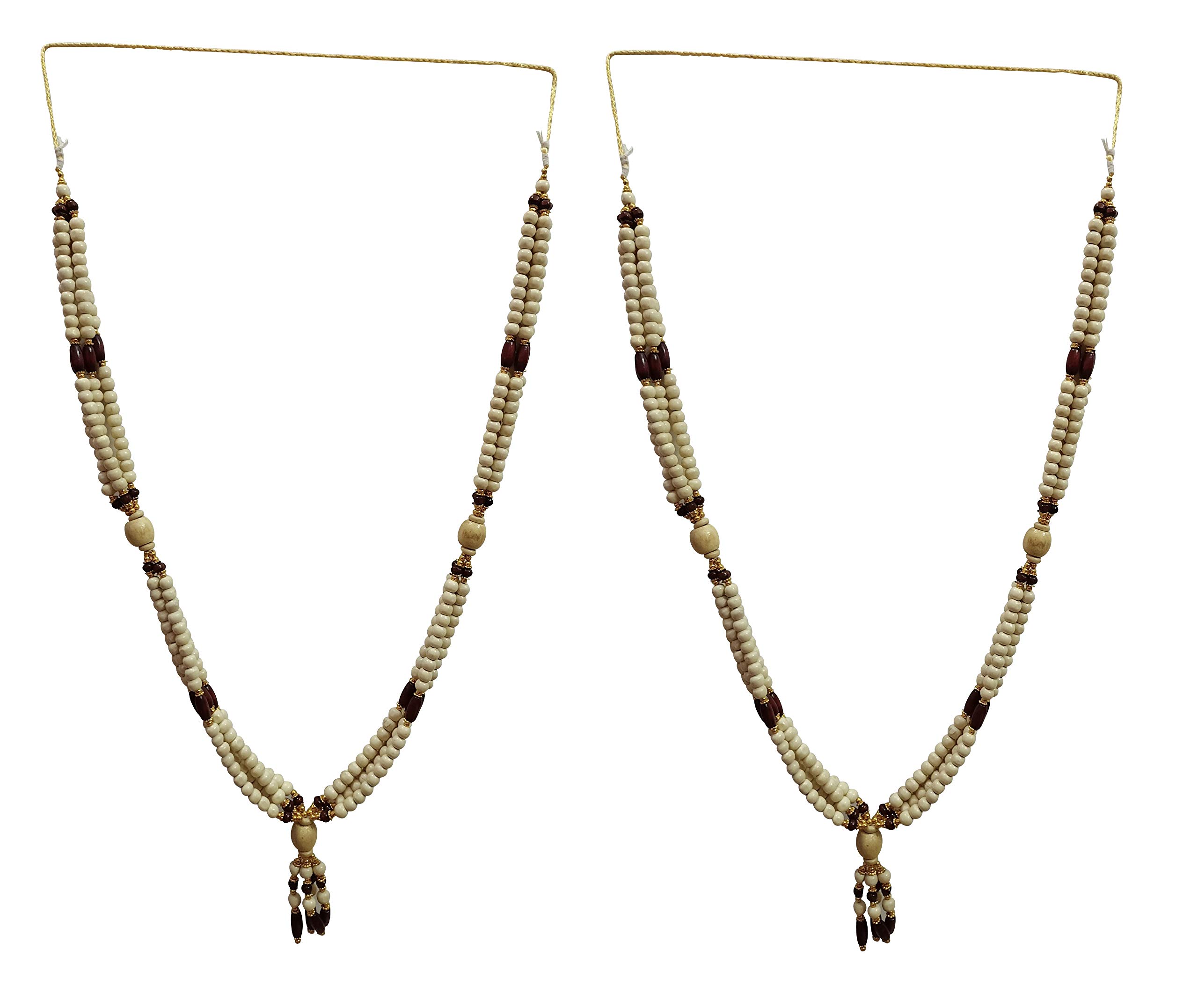 Ethnic Karigari Mala Garland for Photo Frames and God Idols (White, 2)