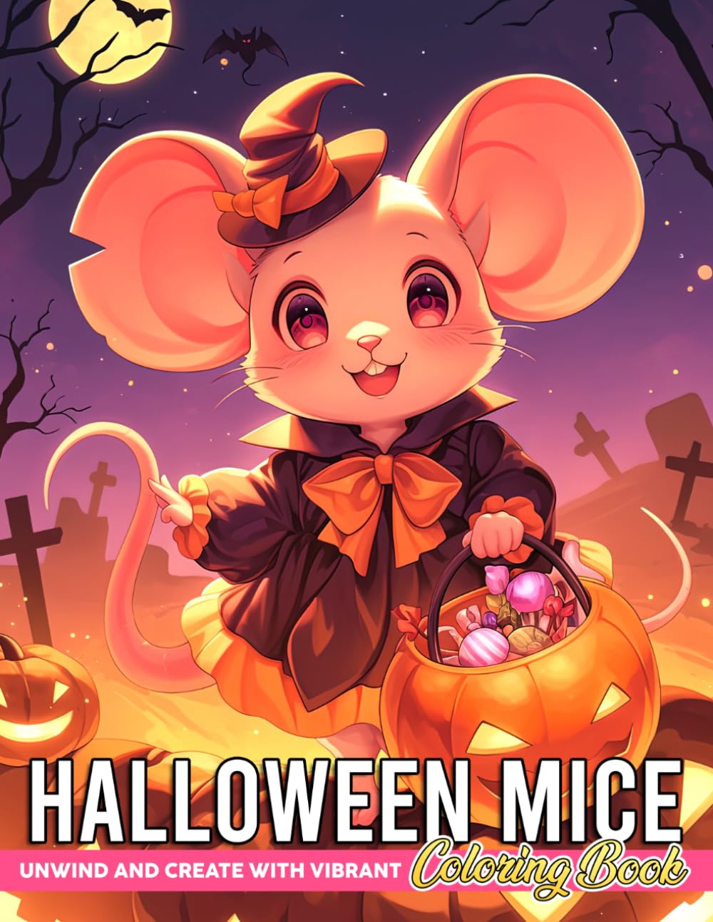 Halloween Mice Coloring Book: Cute Mouse Coloring Pages with Spooky Delight, Whimsical Adventures, Magical Scenes, and Creative Fun for All Ages