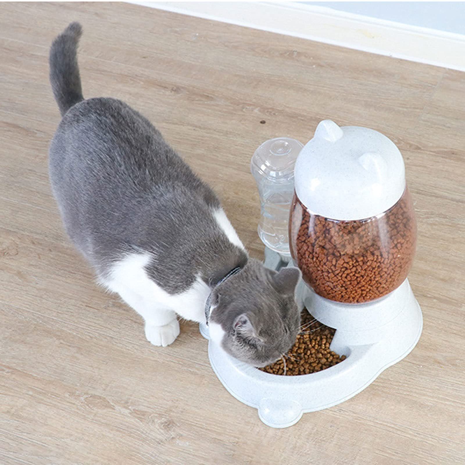 RTHGTFGW Gamelle Chien Boire Automatique Chat Chaton Distributeur d'eau Dog Food Bowl Abreuvoir Non Humide Bouche Antioverturning Pet Alimentation Conteneur (Color : Grey)