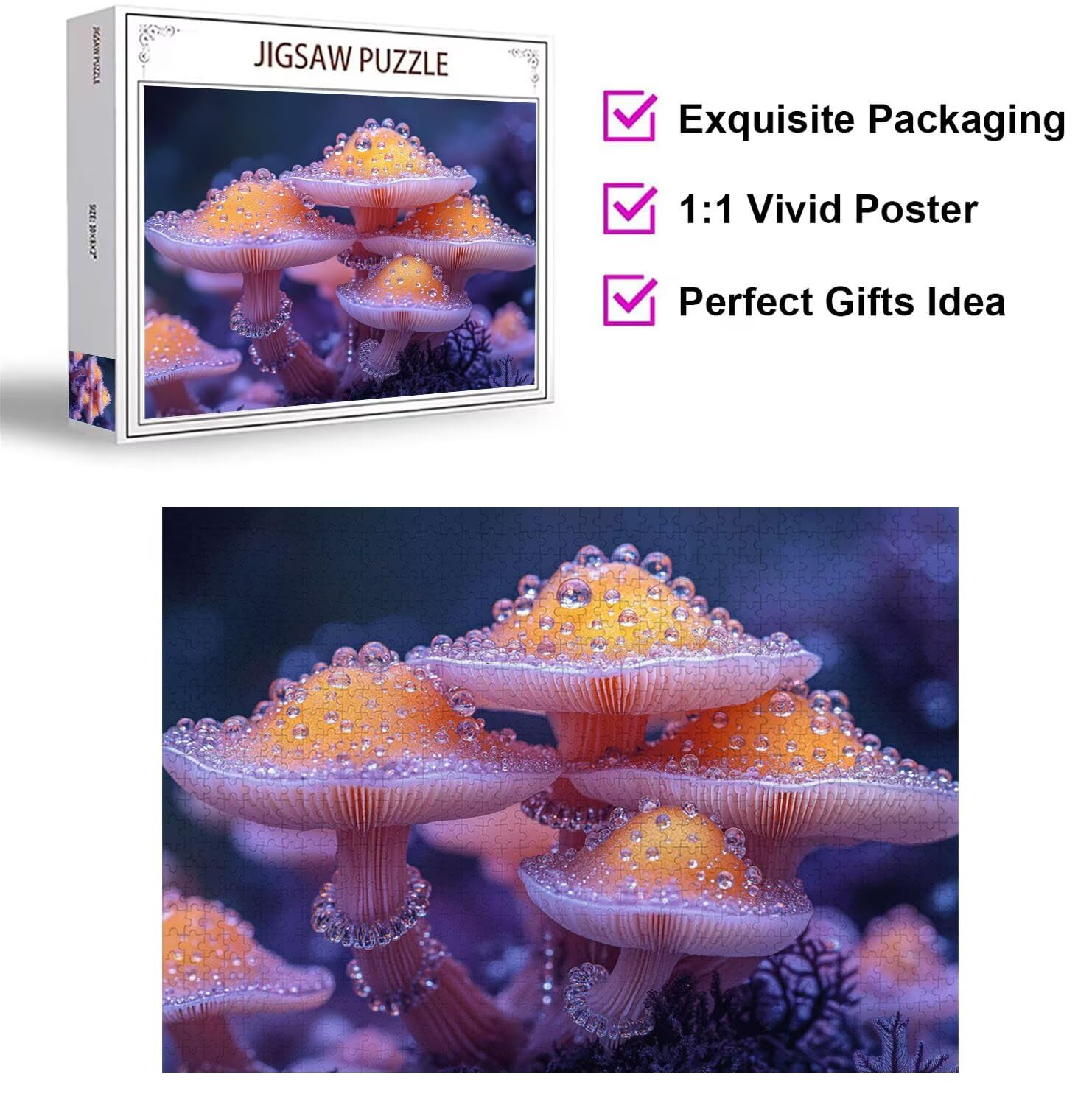 Puzzle 2000 Pezzi Cartoni animati Puzzle Classici per Gioco Familiare n-372 | Impossibile Puzzles, Intrattenimento Creativo, Rilassamento Intelligence, Regalo per Amore e Amico, Decorazioni Casa, funghi