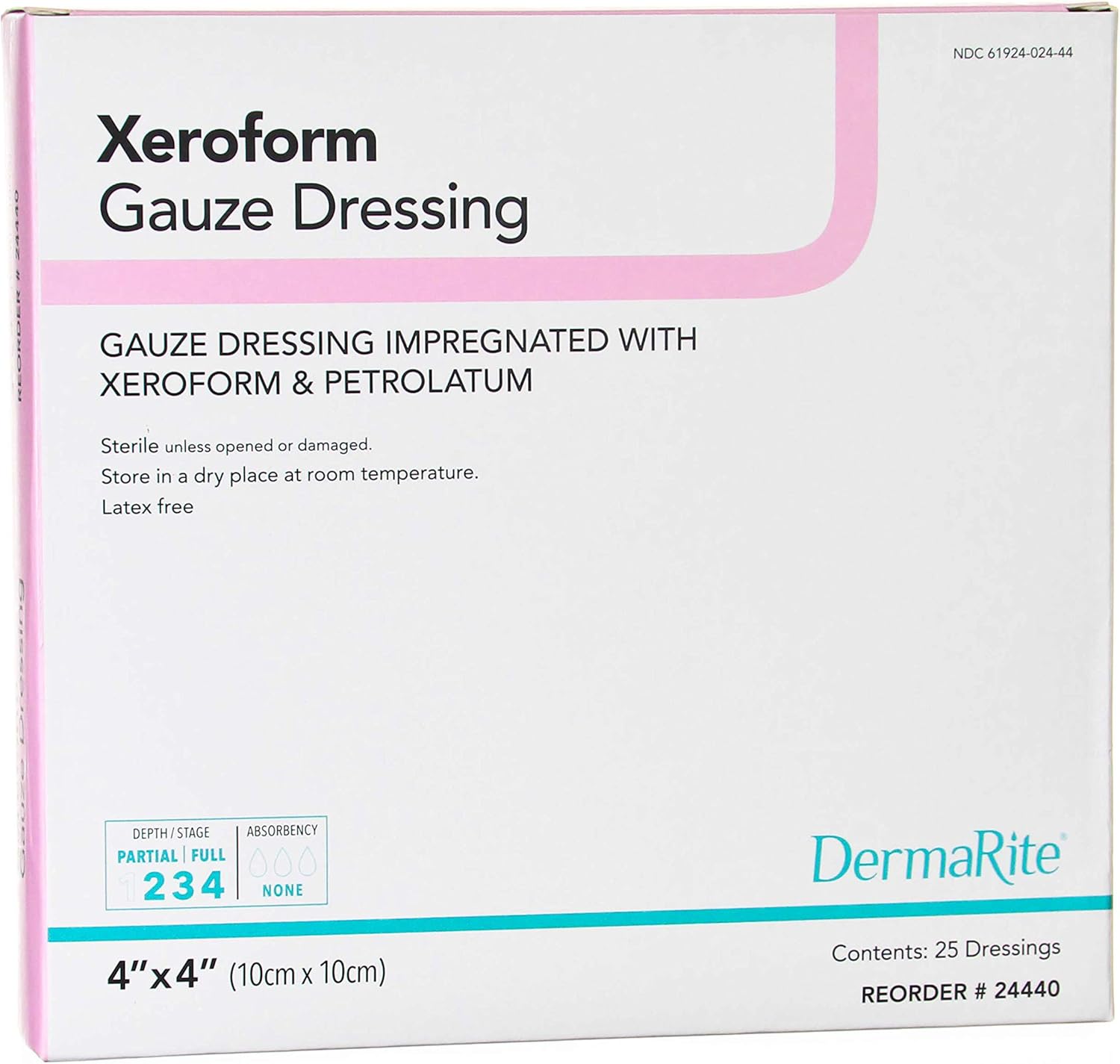 DermaRite Gauze Dressing Impregnated with Xeroform and Petrolatum