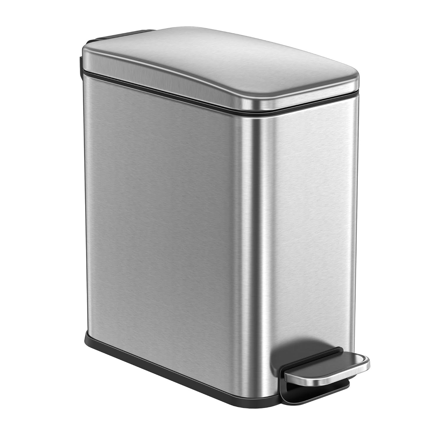 SONGMICS Bathroom Trash Can, 1.3 Gallon Small Trash Bin with Lid, Slim