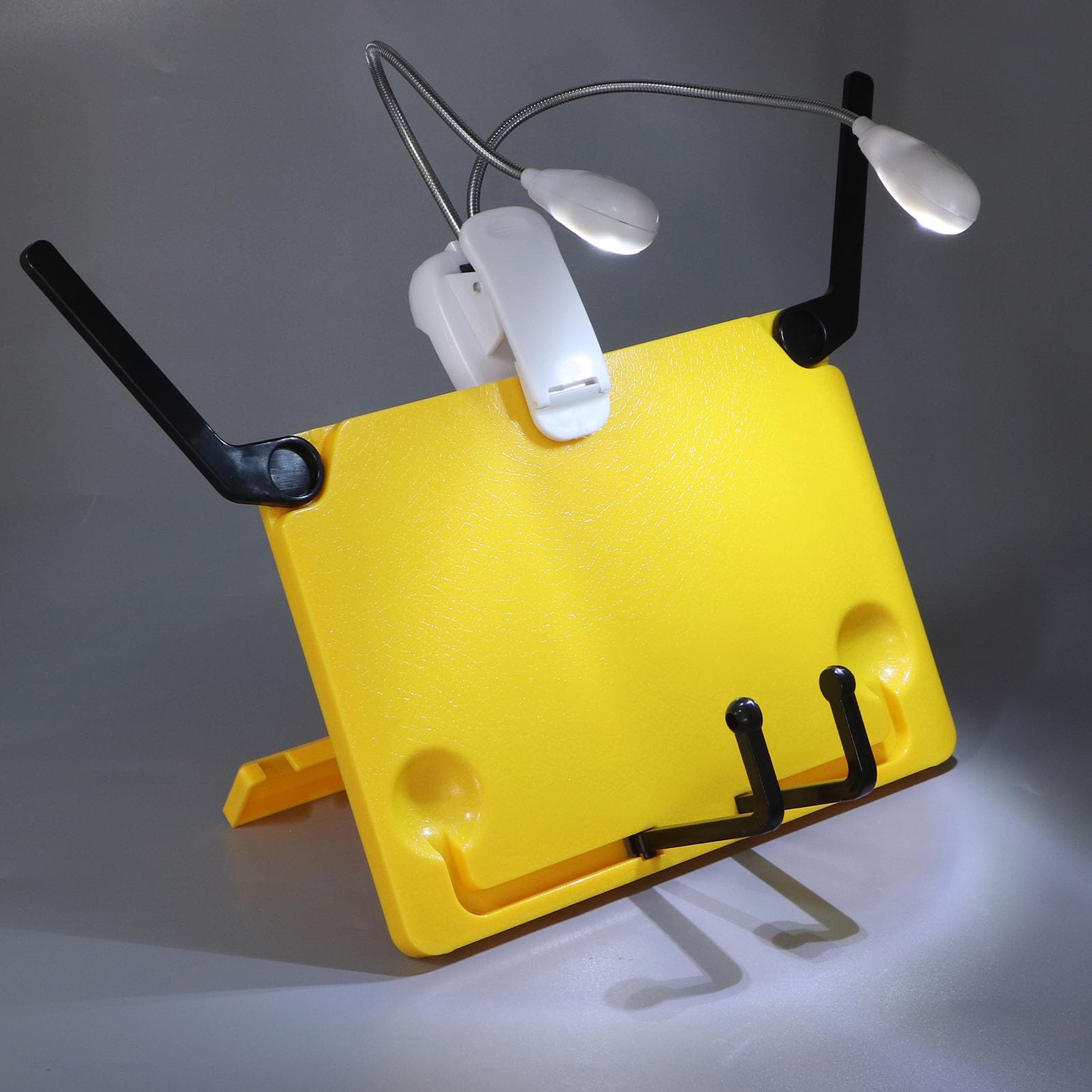 Mini supporto per libri da scrivania con luce LED, supporto pieghevole per spartiti da scrivania, set di luci per leggio, luce da lettura con clip per spartiti, libri