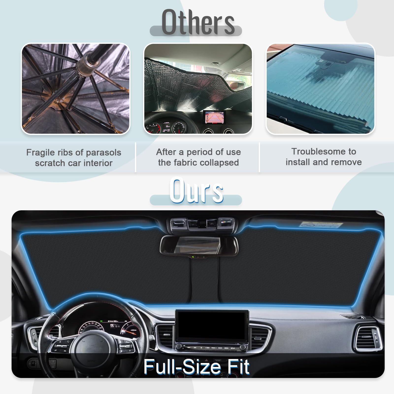 [Aggiornamento] CDEFG Compatibile con Kia Ceed Proceed XCeed SW GT 2018-2025 2026 Parasole Coperture Parabrezza Anteriore Parasole Parabrezza Auto Parasole Accessori