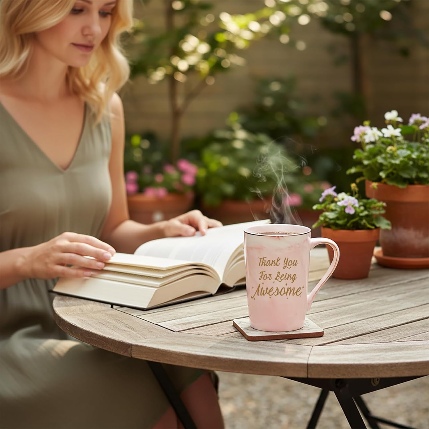 Thank You Gifts for Women, Thank You for Being Awesome Coffee Mug, Appreciation Gifts for Friends Coworkers Employees Teachers Nurse, 14 OZ Pink with Gift Box - Image 3