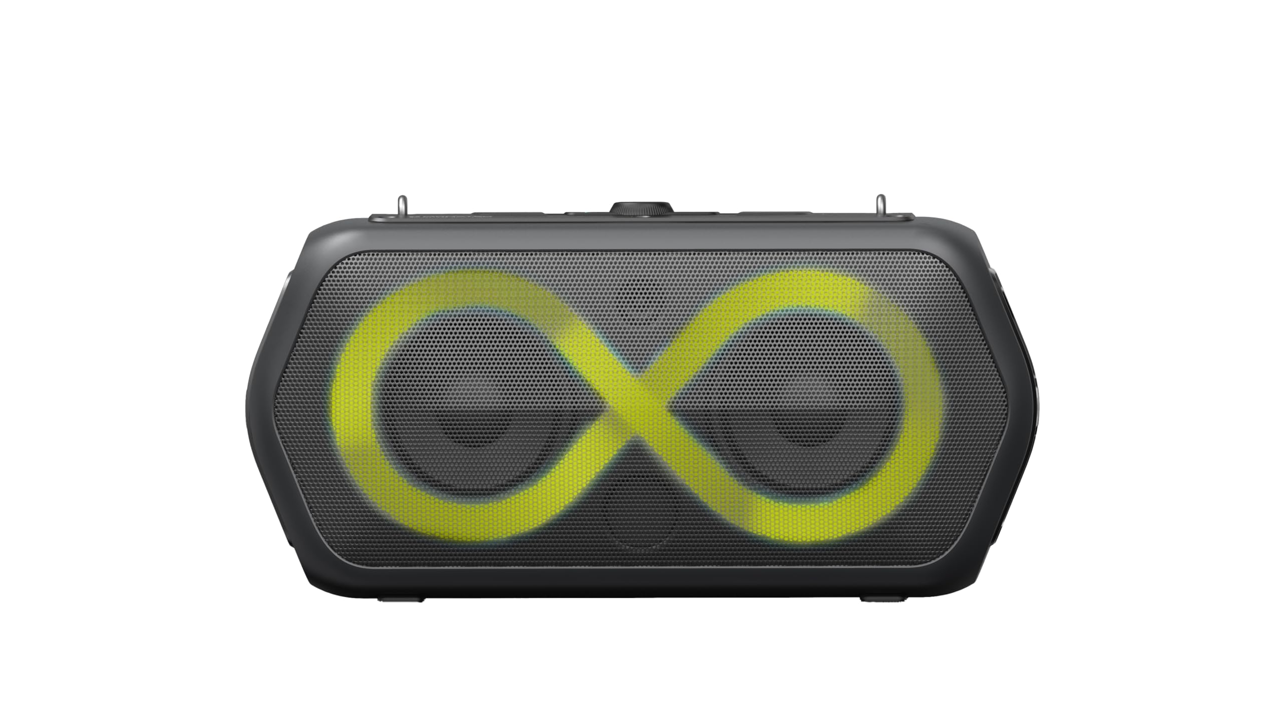Majestic FIRE 39 – Speaker Wireless audio 5.3, Luci LED multicolor 13 effetti, ingressi USB/Micro SD/AUX/Mic/Chitarra, TWS, IPX4, Batteria ricaricabile, tracolla per il trasporto