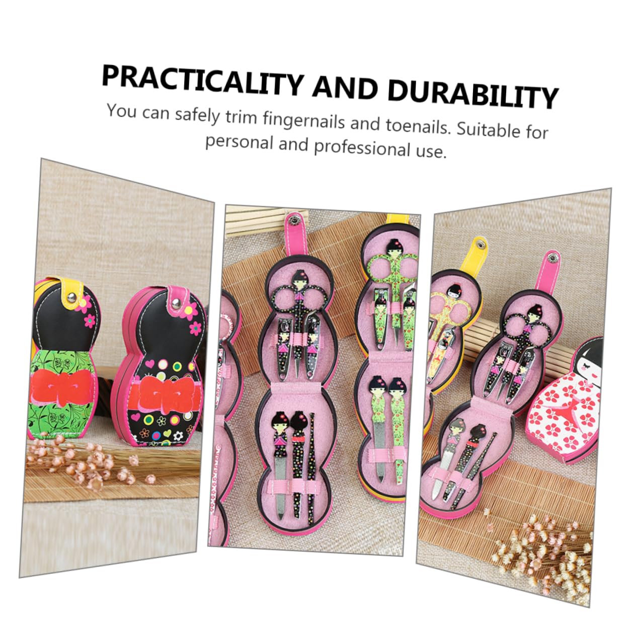 POPETPOP 3sets Strumenti Per Manicure e Pedicure Include Portaoggetti Leggero e Compatto Sicuro e Durevole Design Razionale Per Unghie Adatto Per Uso Domestico e Viaggi