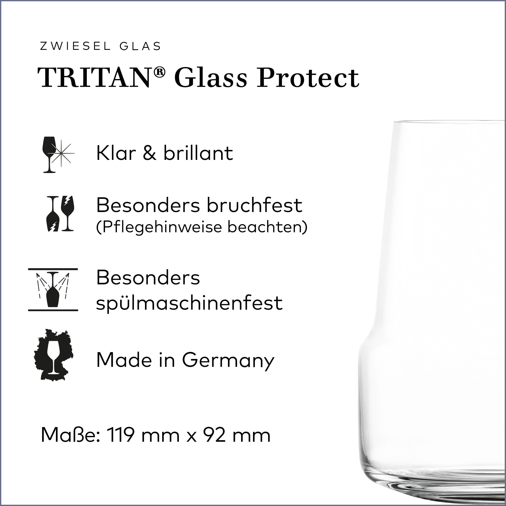 Zwiesel Glas Bicchieri Da Vino Rosso Level – Set Da 2, Vetro Tritan Infrangibile, Made In Germany, Lavabili In Lavastoviglie, Altezza 12 Cm