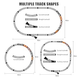 TEMI Large Train Set - Kids Electric Train Toy with 3 Way Smoke Locomotive, Light and Sounds, Cargo Cars and Long Tracks, Large Gift Train Set for Boys & Girls
