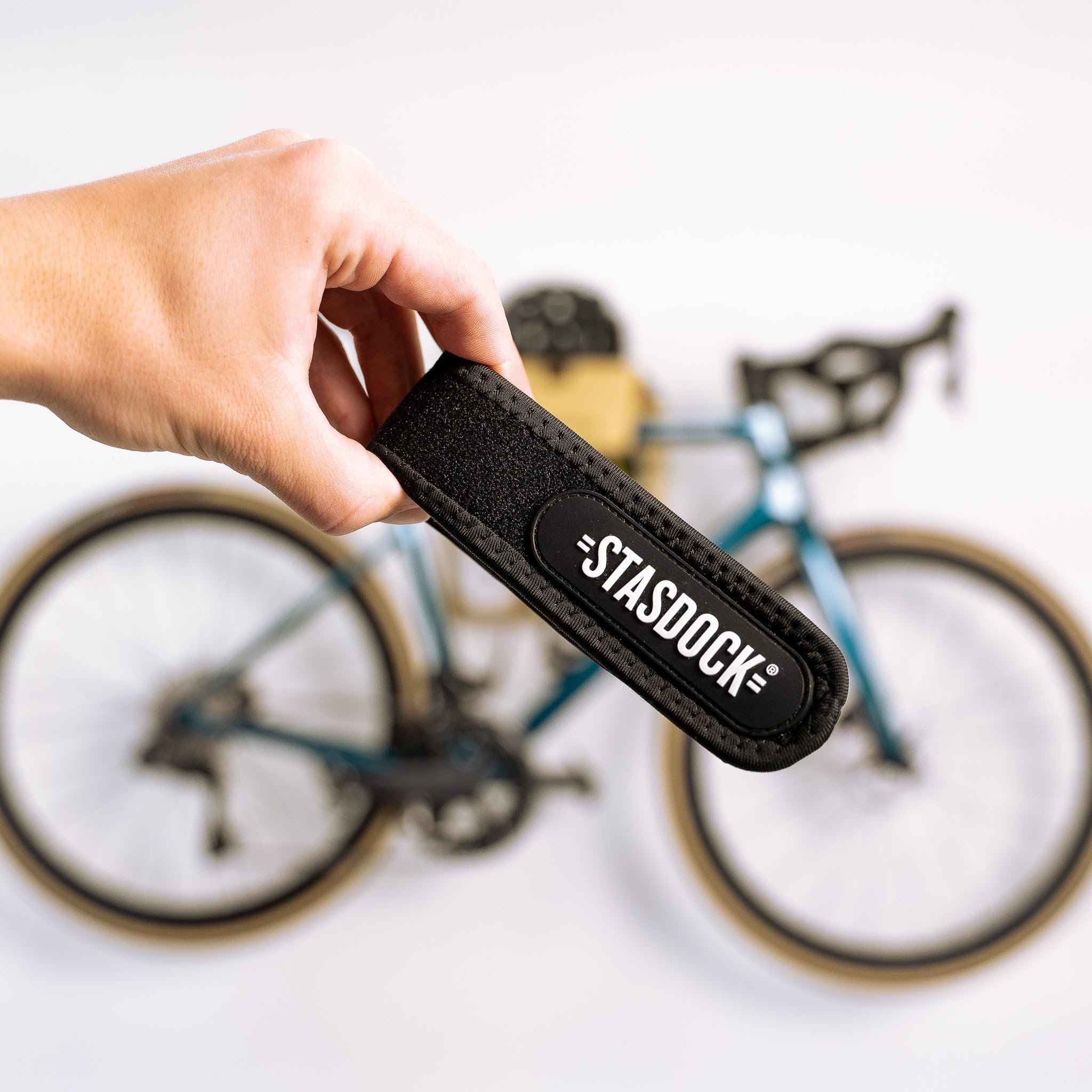 Stasdock Wheel Strap | Correa de bicicleta para montaje en pared de bicicleta, protección contra huellas de neumáticos, fija la rueda delantera durante el almacenamiento y el transporte