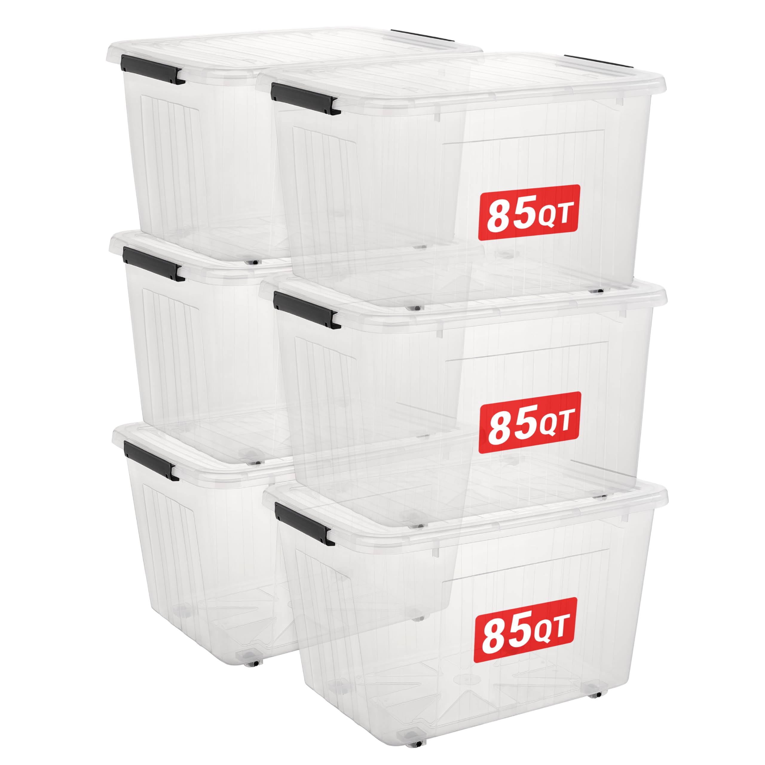 Cetomo Plastic Storage Bins with Wheels
