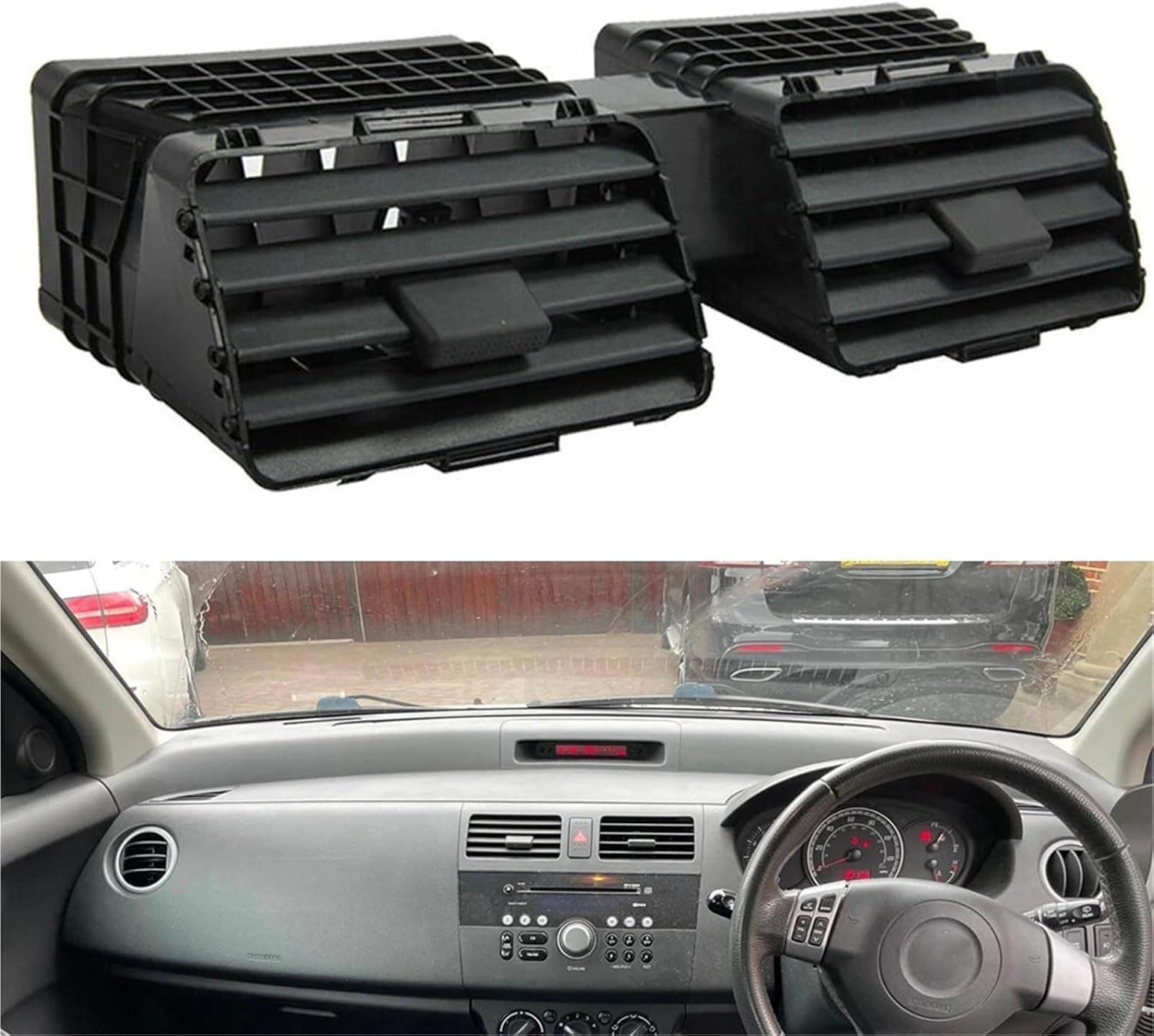 1pc Air Outlet Vent Car Black Front Dash Center Conditioning Vent Grill Outlet Panel Compatible for Suzuki Swift 2004-2010 73610-77J00