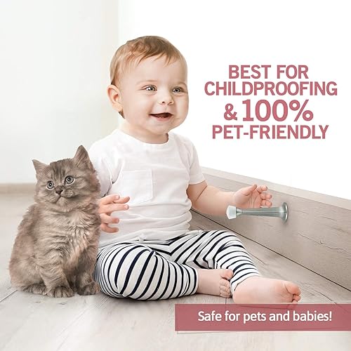 Miniatura 4 de Jack N' Drill - Tope de puerta rígido de 3 pulgadas (paquete de 12)  Tope de puerta de metal sólido resistente  Evita daños en la pared y la puerta