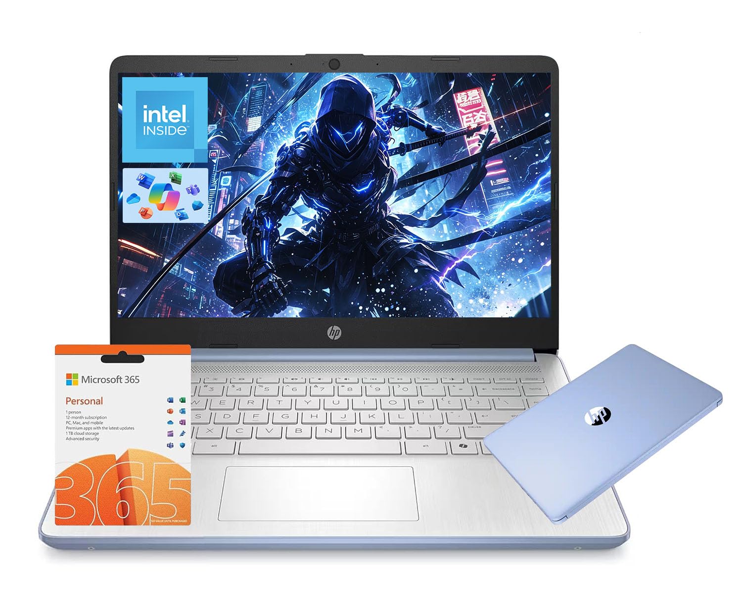 HP 14" AI-Ready-Laptop for Students Home Office, Copilot AI Intel N150 up to 3.6GHz, 8GB RAM 128GB UFS, Windows 11 office-365 1-Y, WiFi6 USB-C HDMI