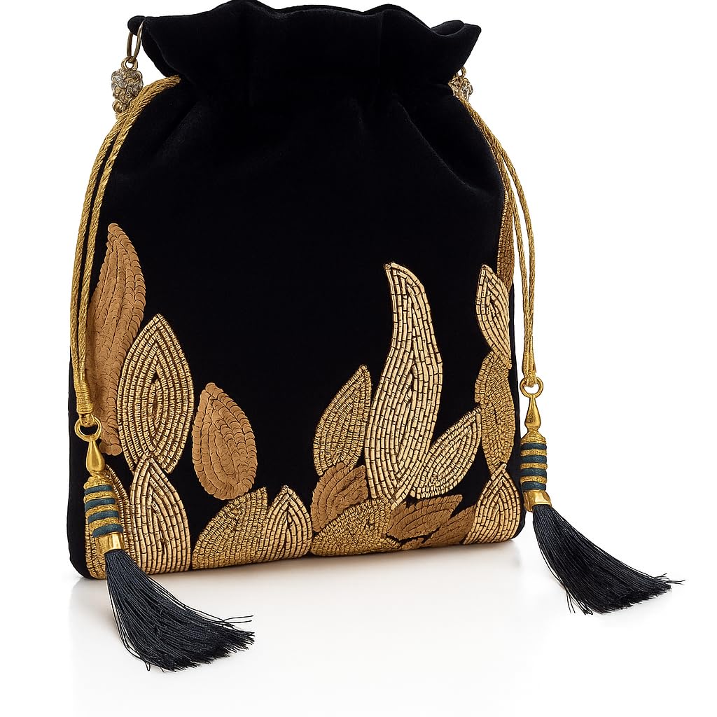 Women's Embroidered Potli Bag Purse for Party Wedding