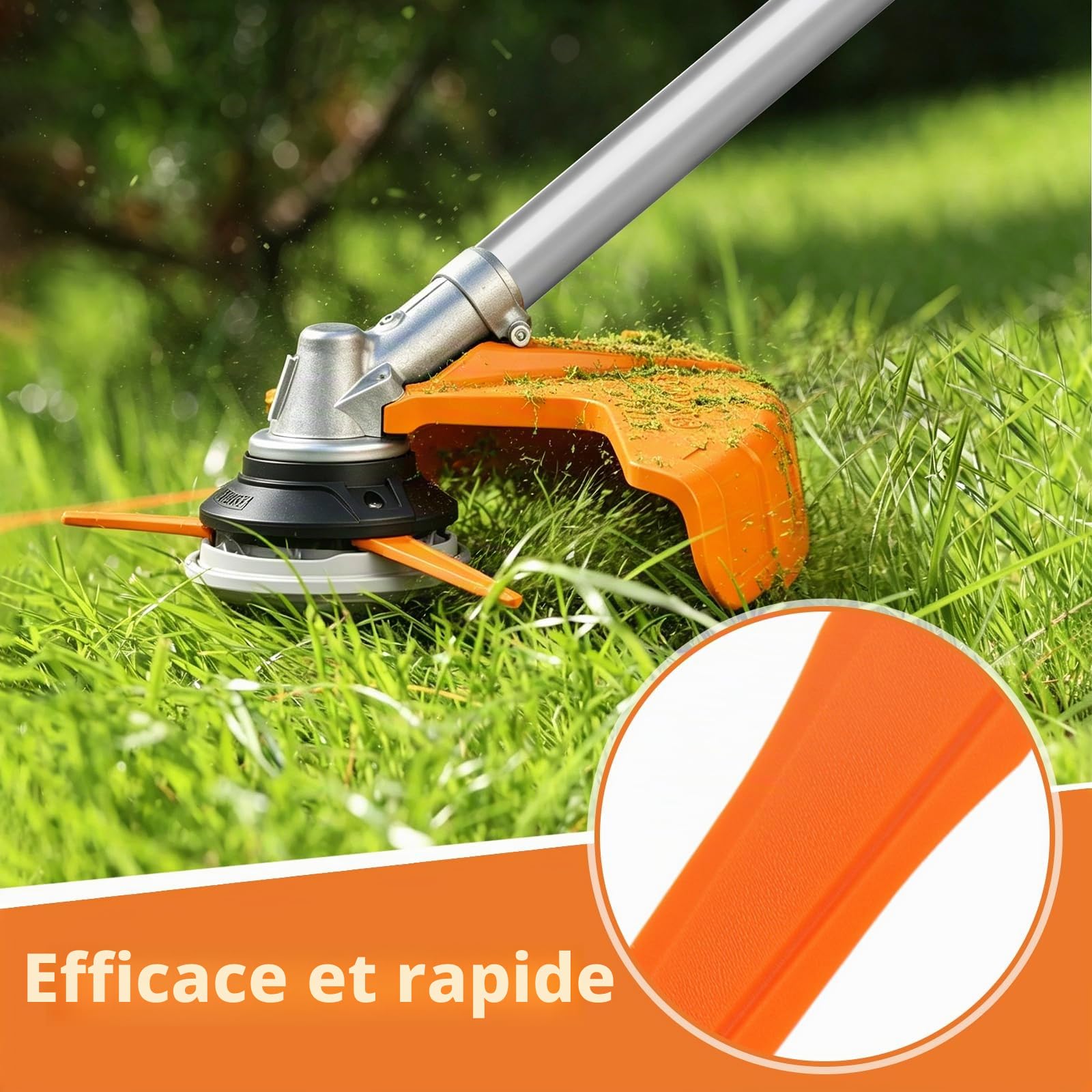 Lot de 40 lames en plastique 4002 007 1000 pour Stihl PolyCut 6-2, 6-3, 7-3, 28-2, 48-2, 27-3, 47-3, lames de rechange pour tondeuse Stihl PolyCut