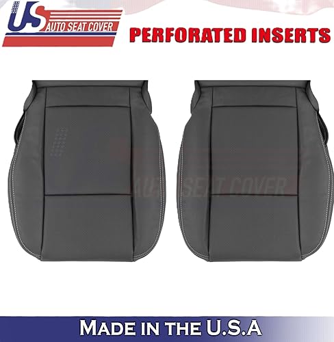 Miniatura 2 de U.S.AutoSeatCover 2014 2015 Compatible con Dodge Charger Driver & Passenger Bottom Fundas de asiento de cuero BLK