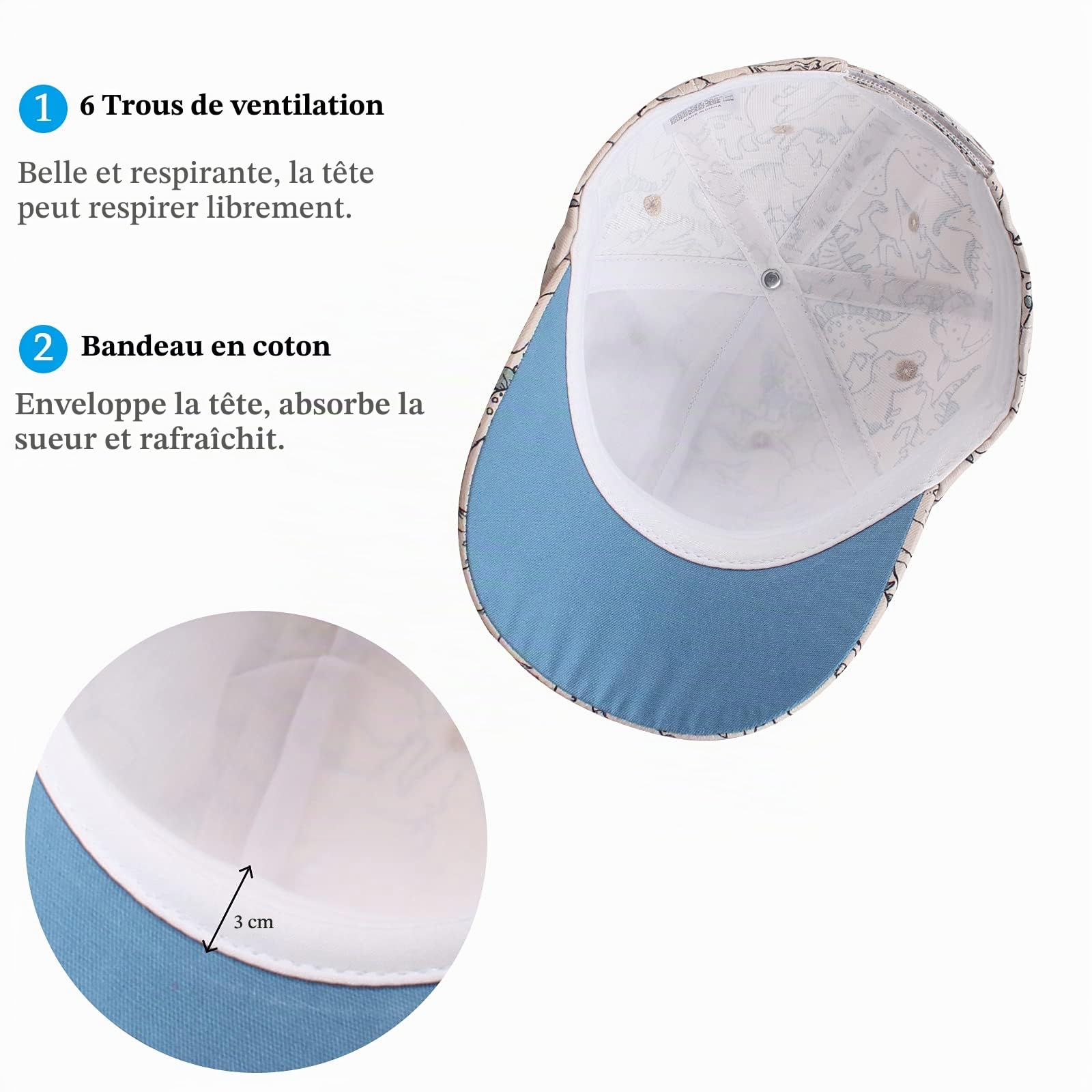 XIAOHAWANG Chapeau De Soleil pour Enfant Dinosaur Casquette De Baseball Été Réglable Garçon Fille