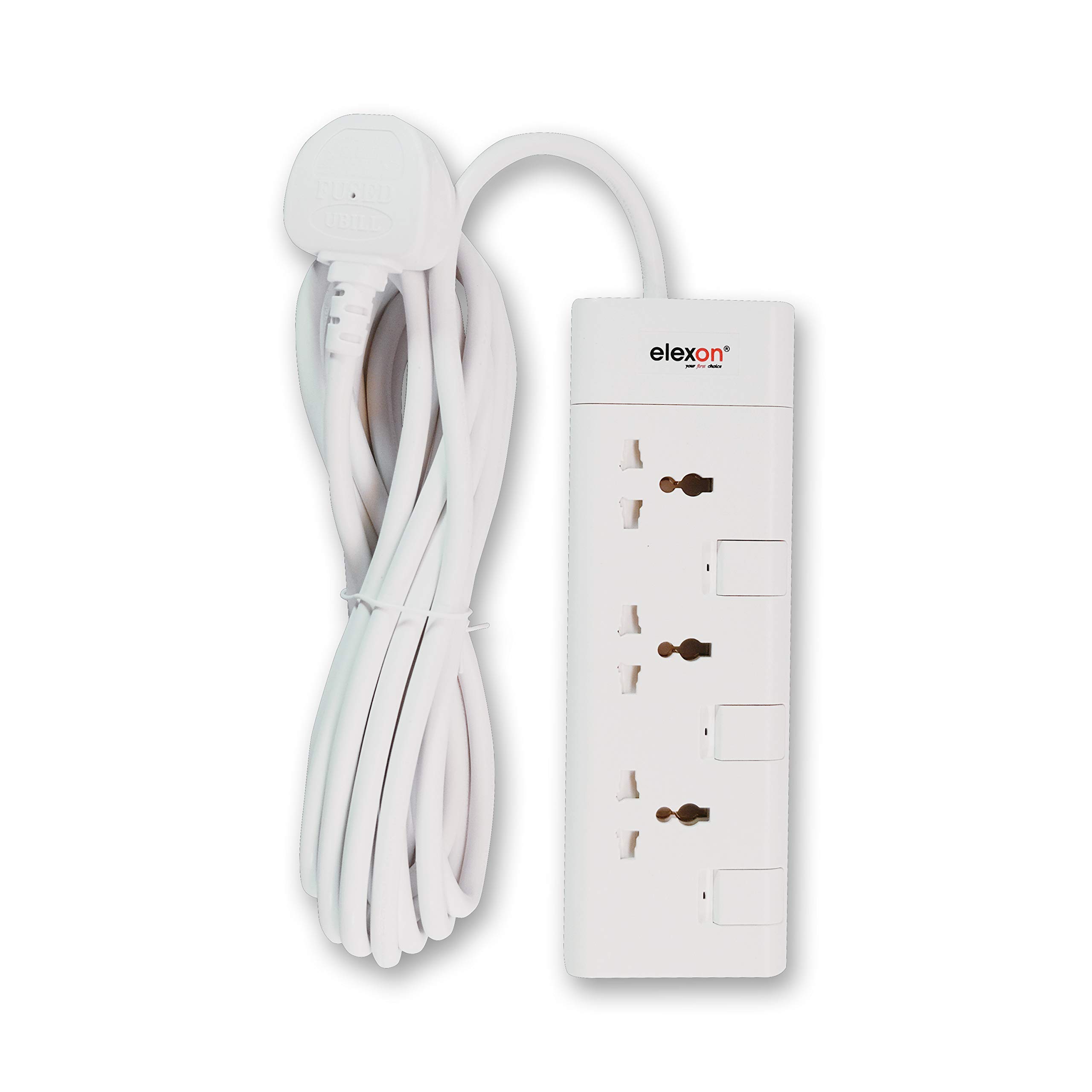 Elexon EL901 Power Extension - 3 AC Sockets, 4meter Cord ESMA Certified, 2-Year Warranty, Flame-Proof, Child-Safety, Ideal for Multiple Device Charging