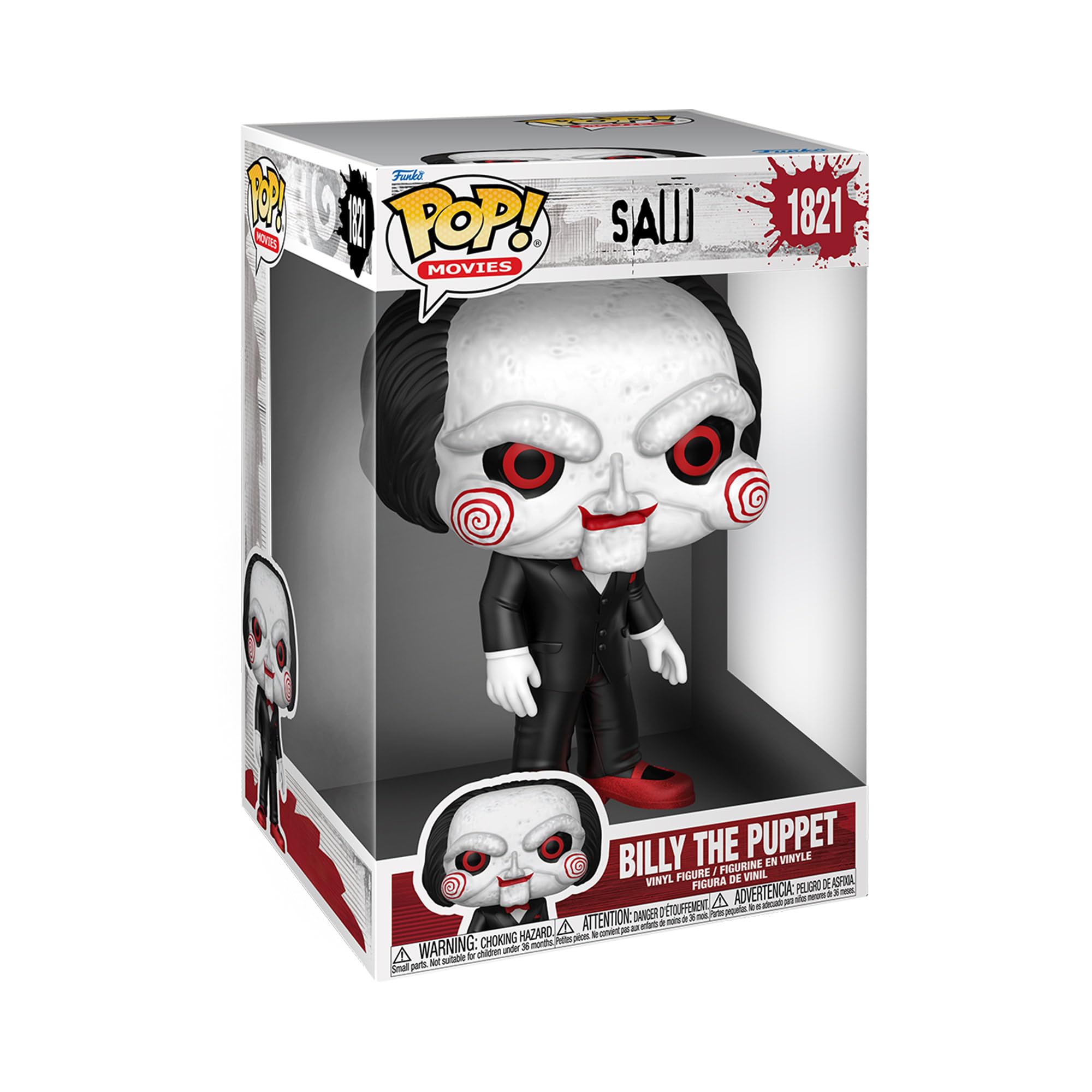 Funko Pop! Jumbo: Saw - Billy The Puppet - winylowa figurka kolekcjonerska - pomysł na prezent - oficjalne towary handlowe - zabawka dla dzieci i dorosłych - fanów filmów - figurka modelowa dla