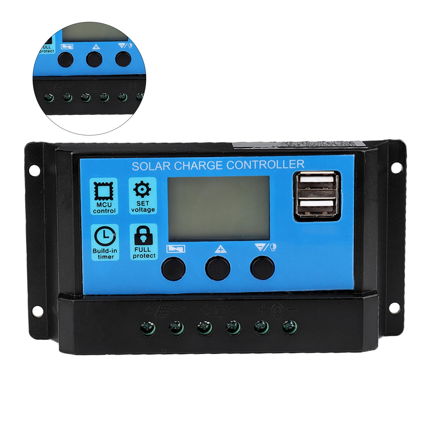 PWM Sterownik ładowania Słonecznego Regulator ładowania Słonecznego Sterownik Słoneczny Wyświetlacz LCD 12V 24V Auto 10A 20A 30A 40A 50A 60A z 3-stopniowym Zarządzaniem (60A)